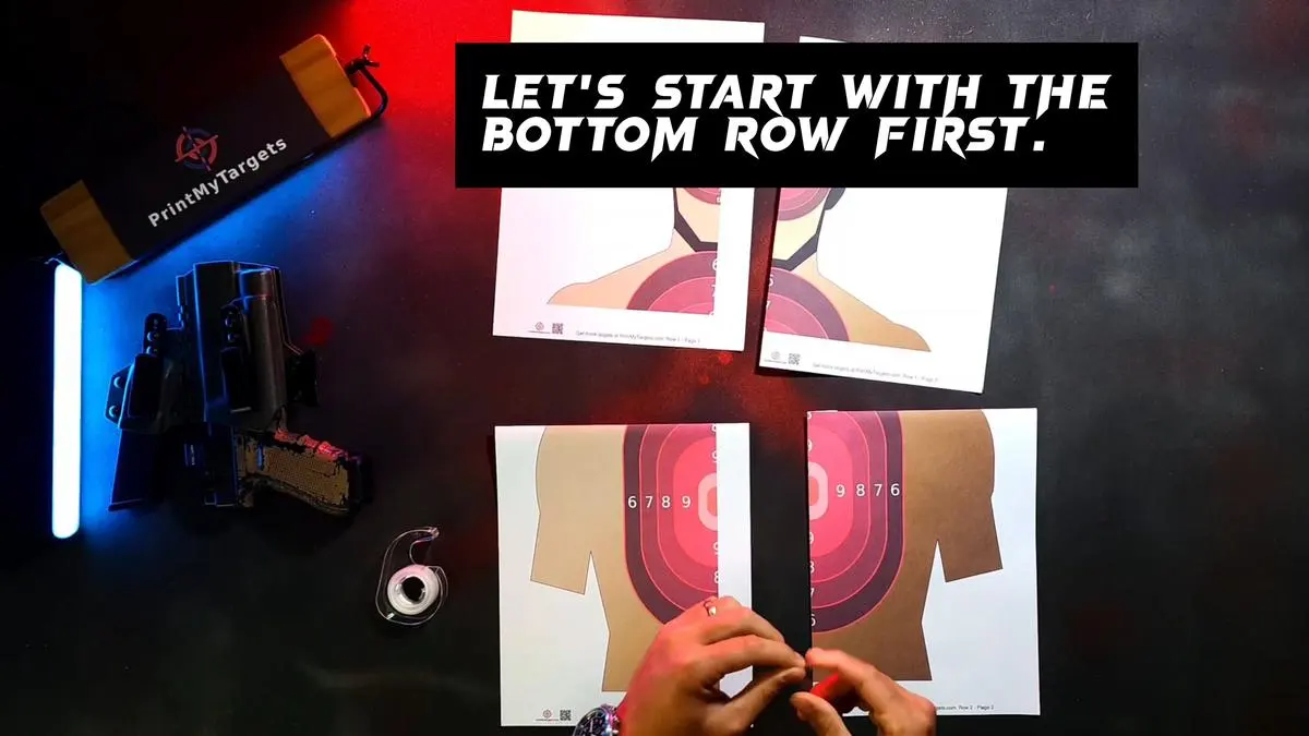Let's start with taping the bottom row of pages first.
