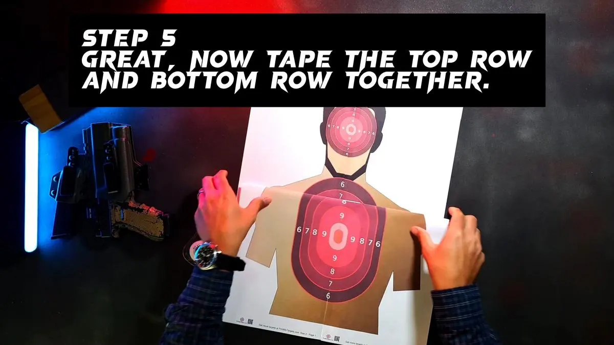 Step 5 - Great, now tape the top row and bottom row together.