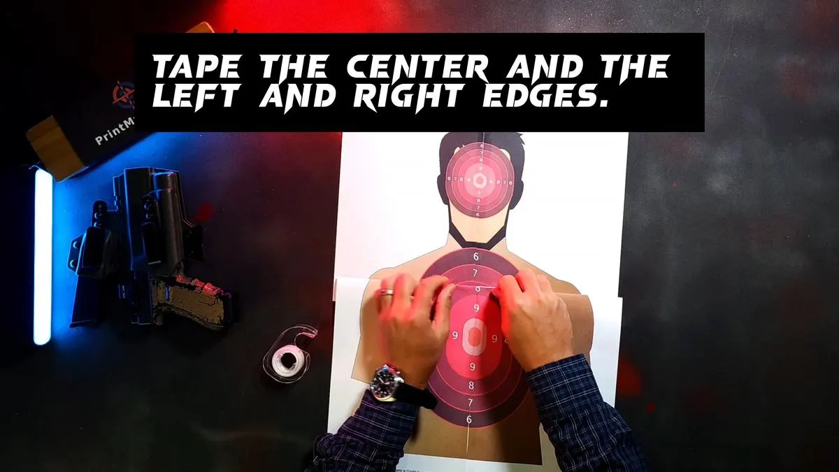 Tape the center and the left and right edges.