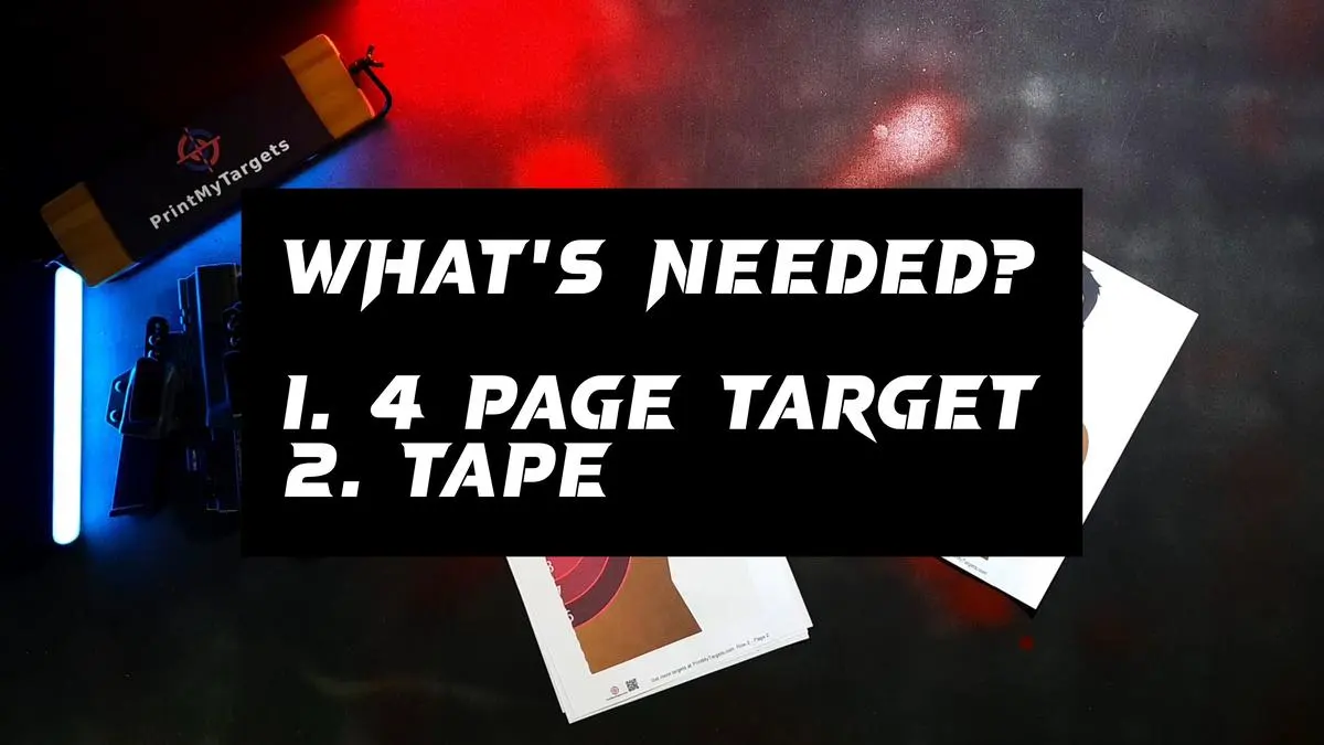 Target examples and materials needed to create the 4 page printable paper shooting target. 