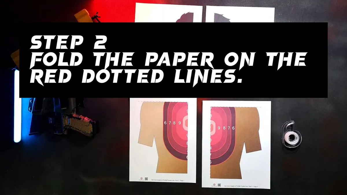 Step 2 - Fold the paper on the red dotted lines.