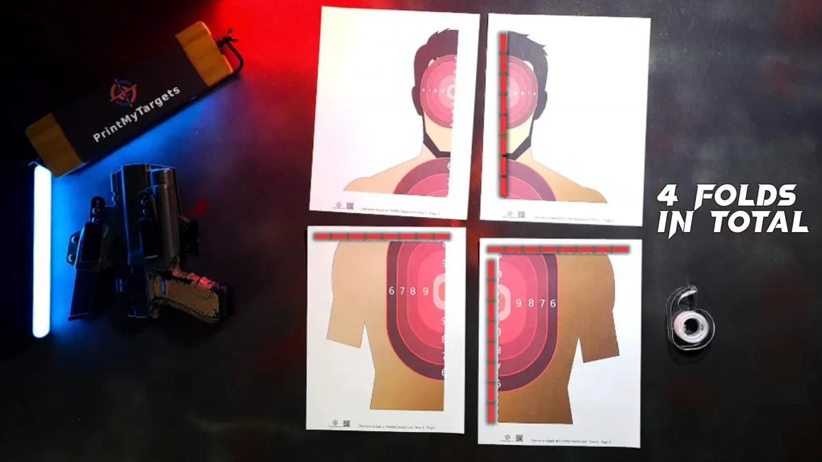 There are 4 folds in total for a 4 page standard paper target.