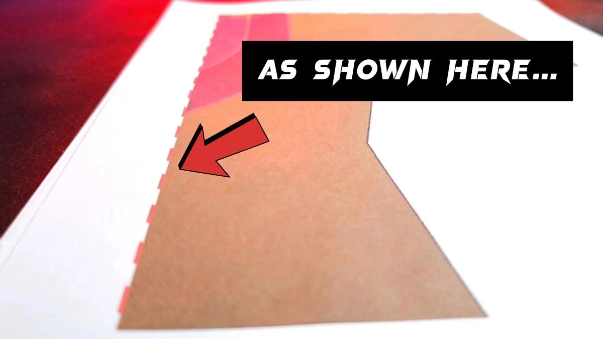 Fold on the red dotted lines as shown in this example.