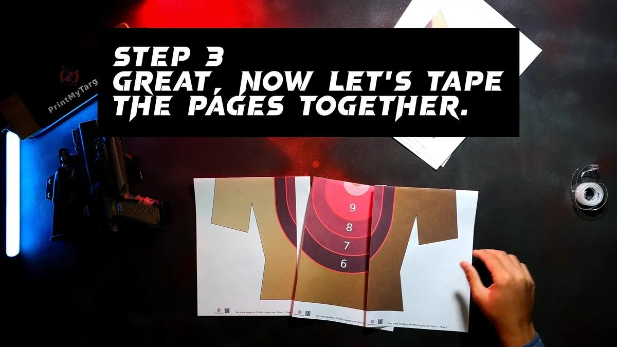 Step 3 - Great, now let's tape the pages together.