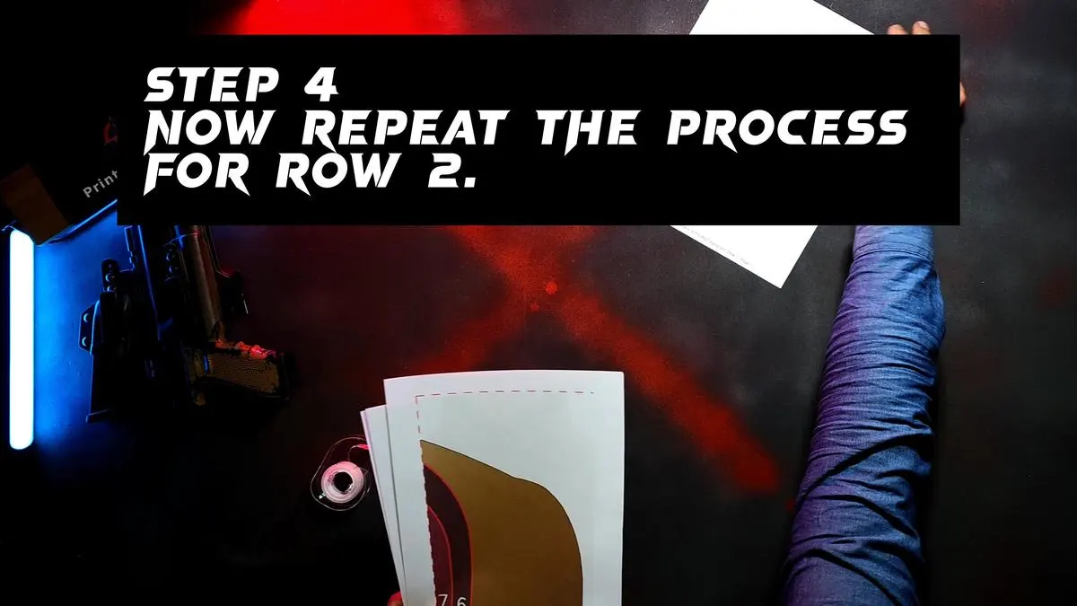 Step 4 - Now repeat the process for row 2.