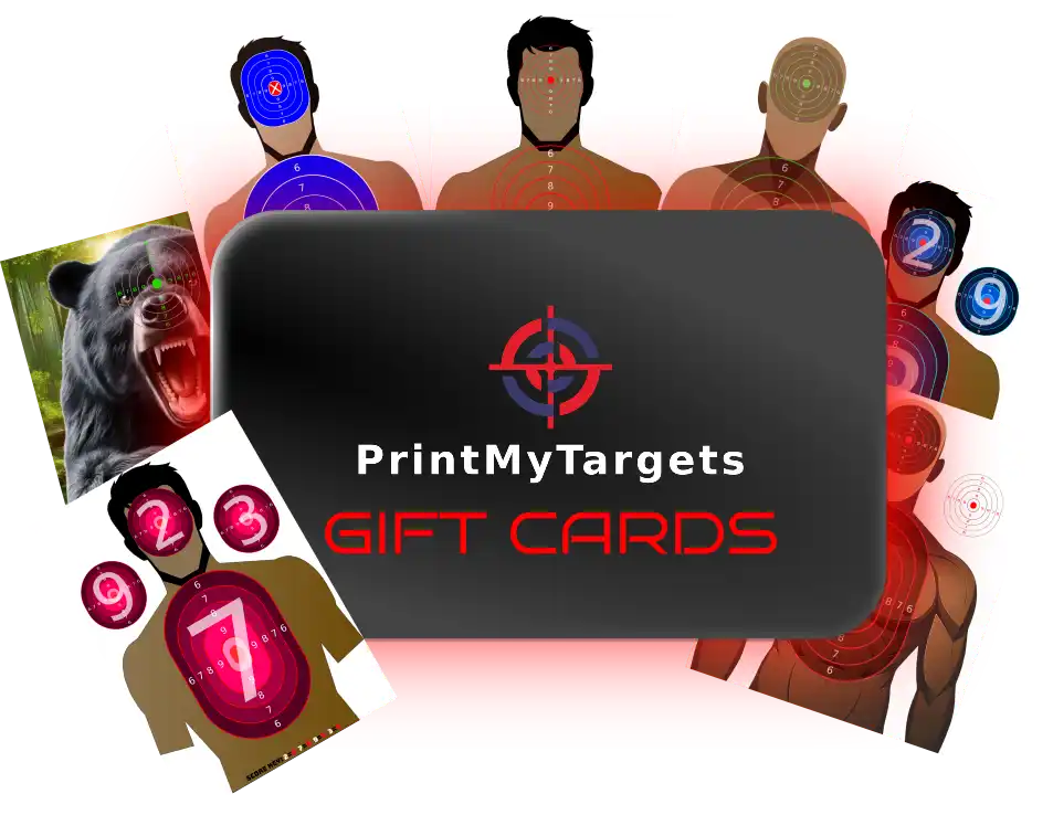 PrintMyTargets shooting target gift cards.