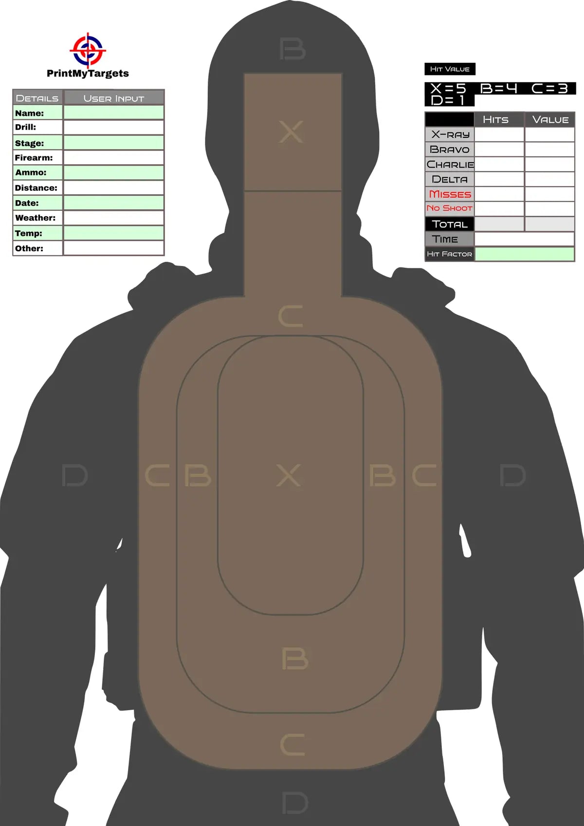Silhouette Target 53 - Printable Shooting Target