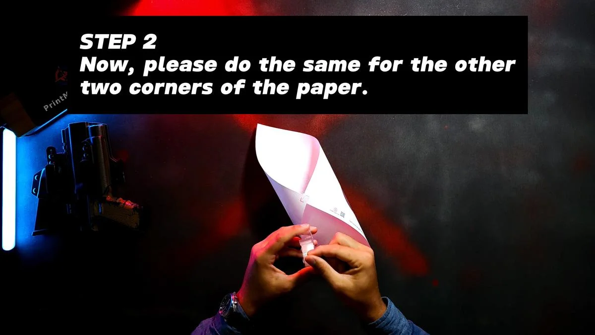 1 Page Self-Standing Target Tutorial - Tape the second pair of corners