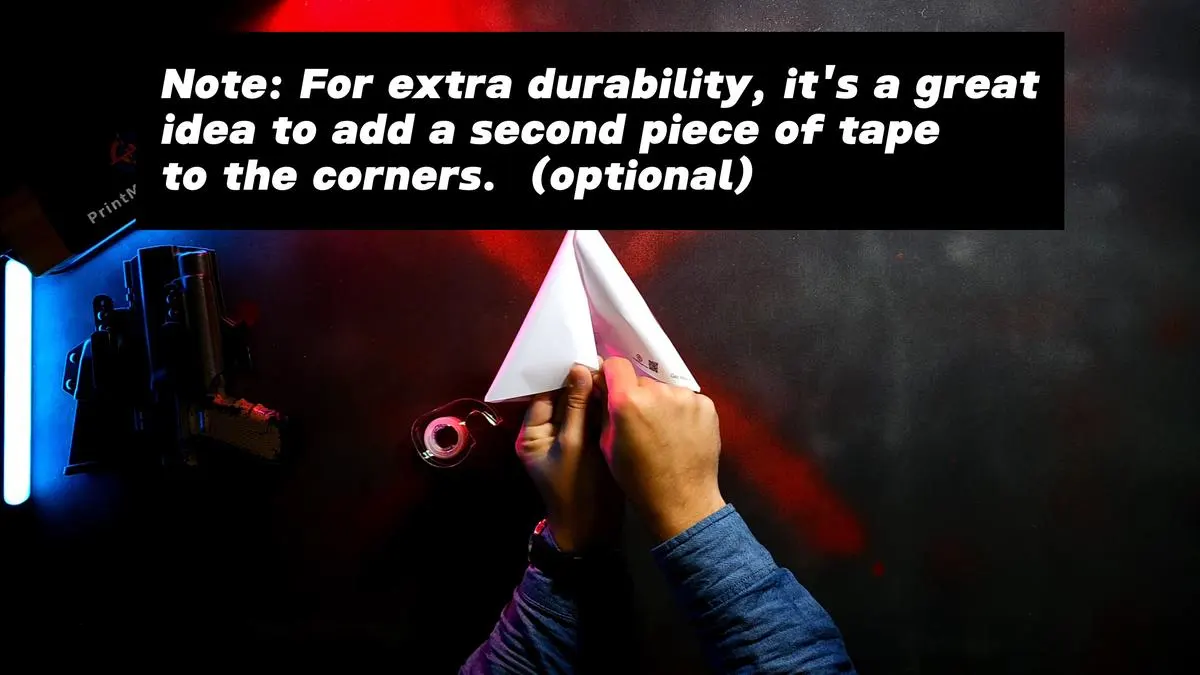 1 Page Self-Standing Target Tutorial - Tape the second pair of corners