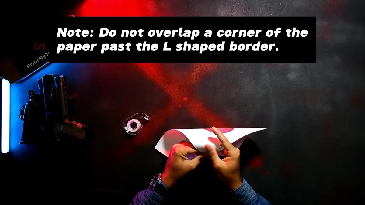 1 Page Self-Standing Target Tutorial - Tape the first pair of diagonal corners
