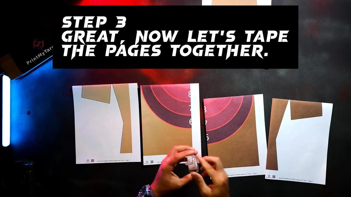 16 Page Target Tutorial - Tape Row 4