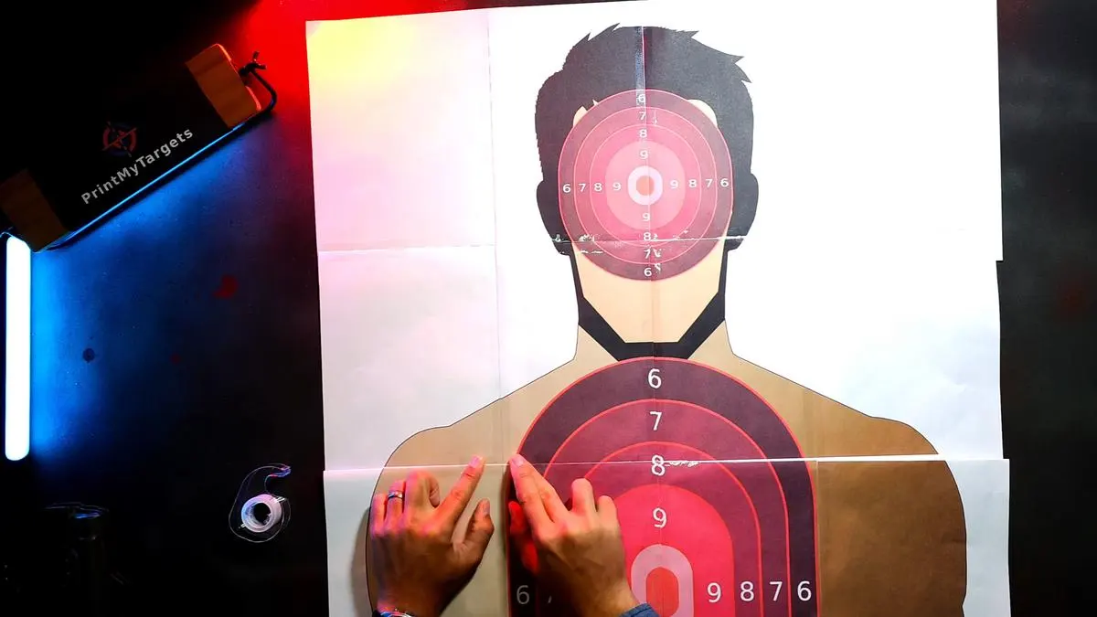 16 Page Target Tutorial - Tape the two halves into one target