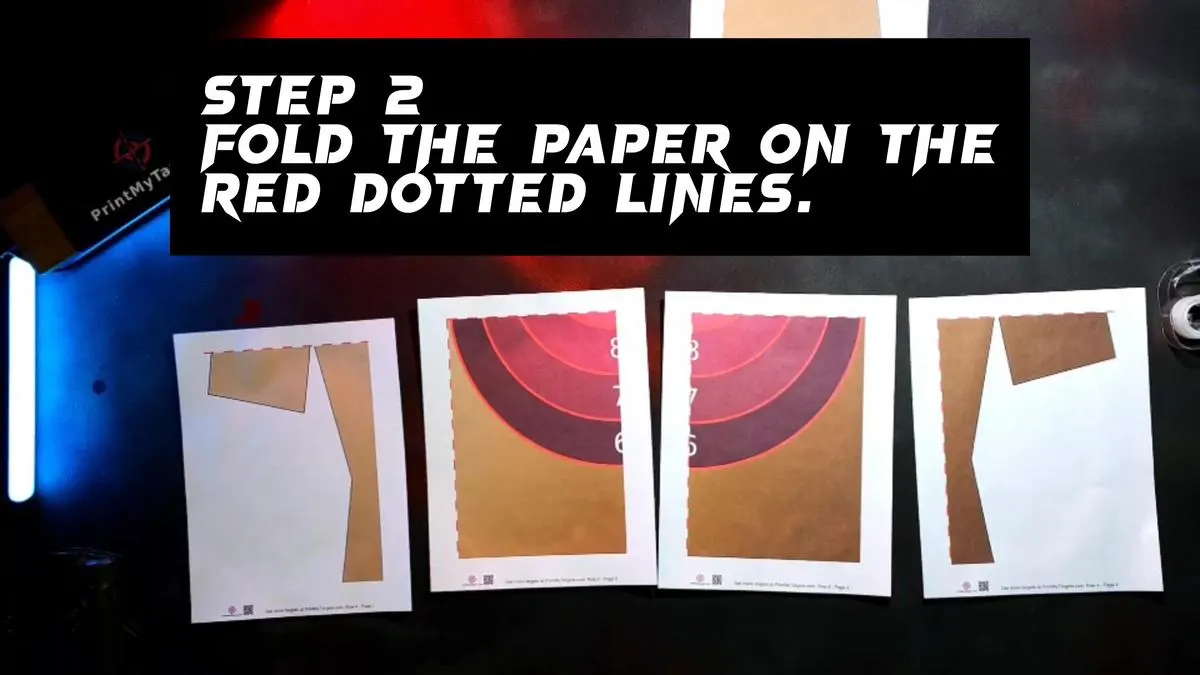 16 Page Target Tutorial - Fold Row 4 on the red lines