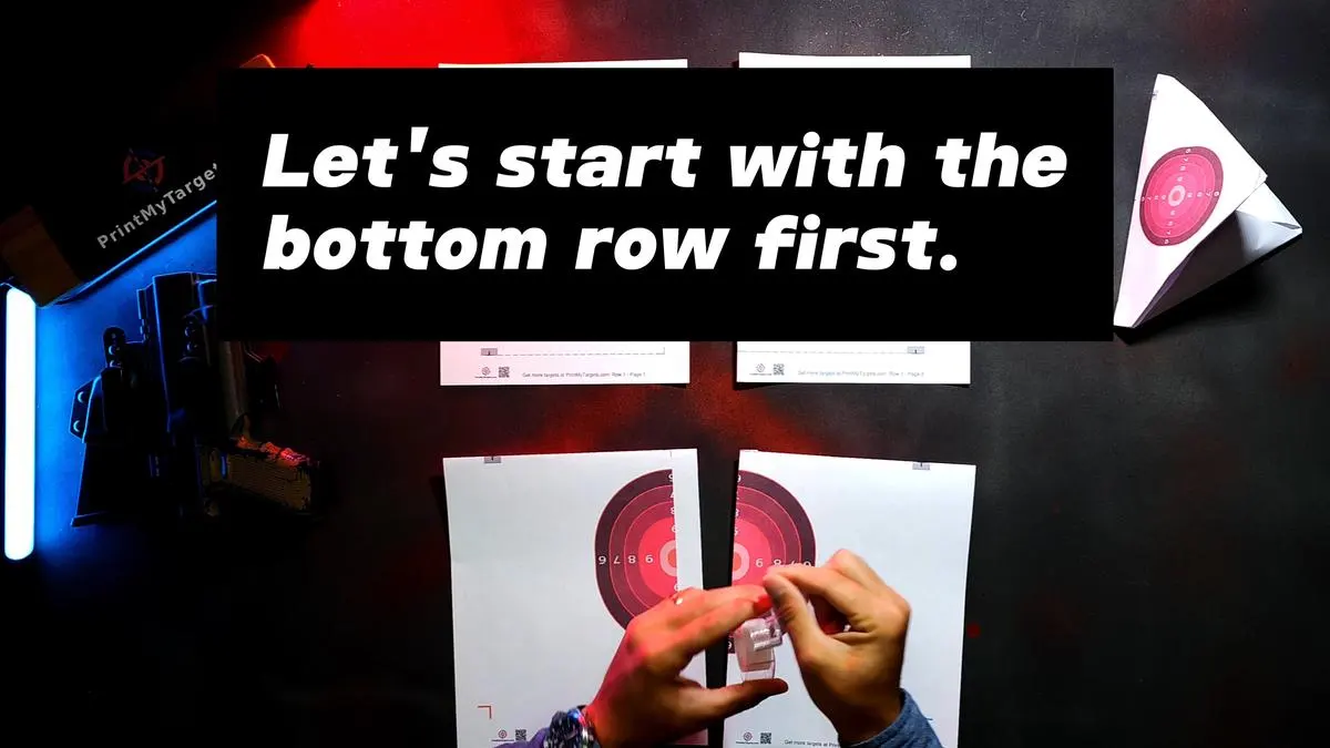 4 Page Self-Standing Target Tutorial - Tape the bottom row