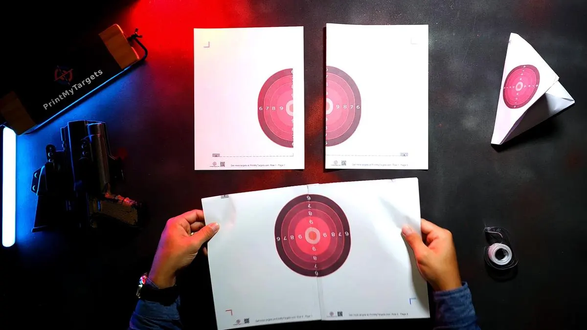 4 Page Self-Standing Target Tutorial - Tape the bottom row