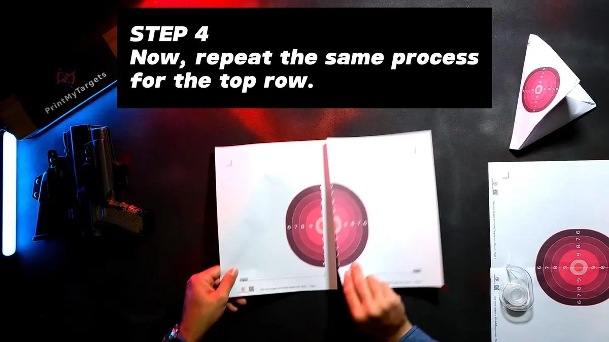 4 Page Self-Standing Target Tutorial - Build the top row the same way.