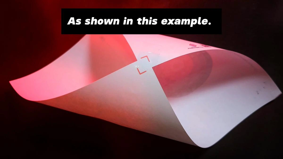 4 Page Self-Standing Target Tutorial - Tape the first diagonal corner pair