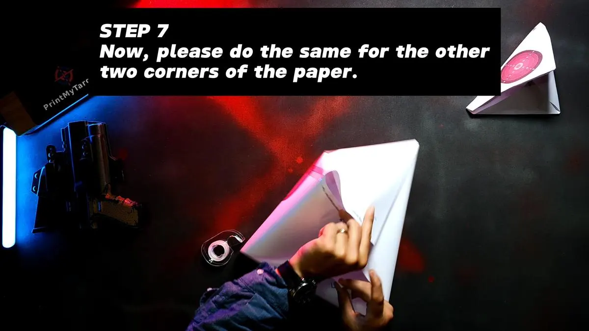 4 Page Self-Standing Target Tutorial - Tape the second corner pair