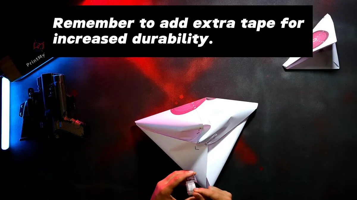 4 Page Self-Standing Target Tutorial - Tape the second corner pair