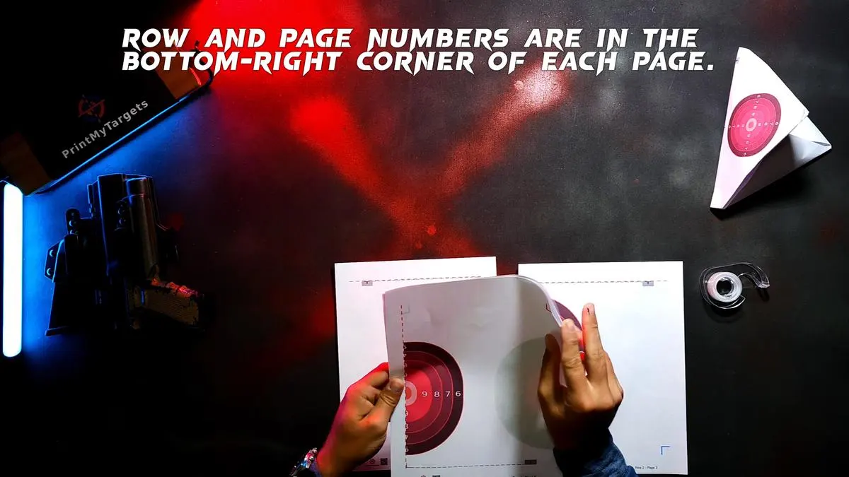 4 Page Self-Standing Target Tutorial - Lay the 4 pages in order