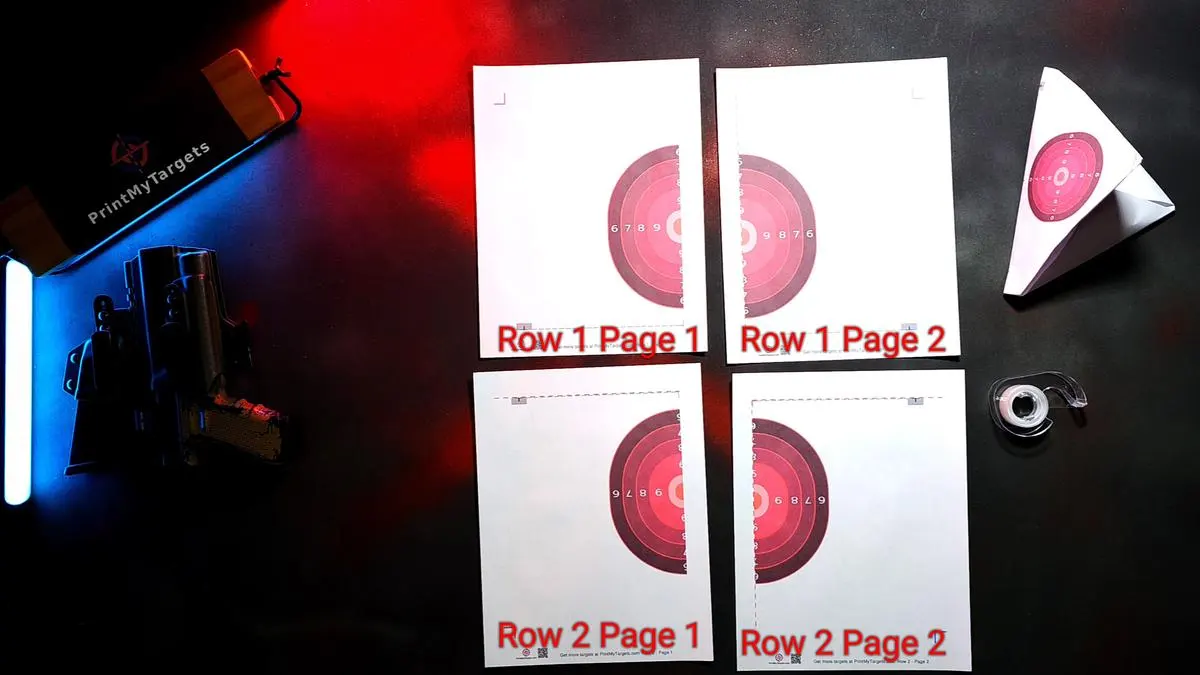 4 Page Self-Standing Target Tutorial - Lay the 4 pages in order