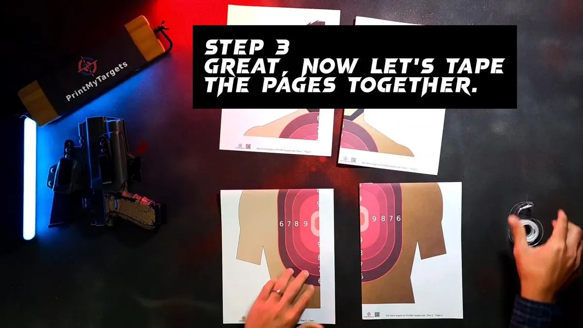 4 Page Target Tutorial - Tape the bottom row