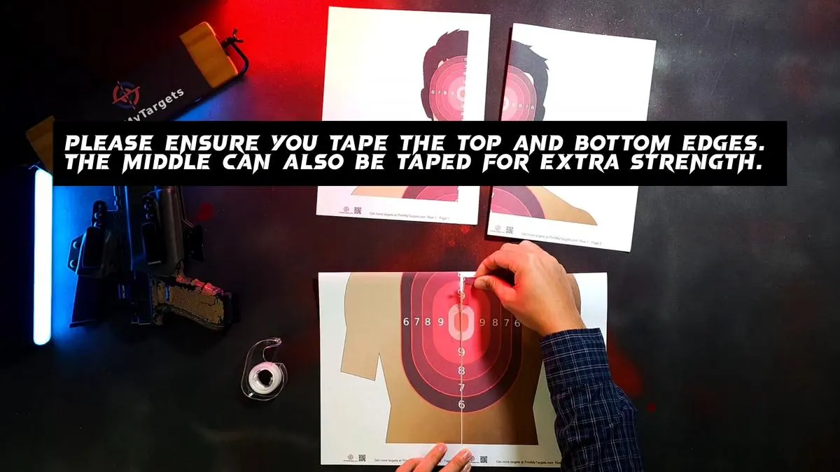 4 Page Target Tutorial - Tape the bottom row