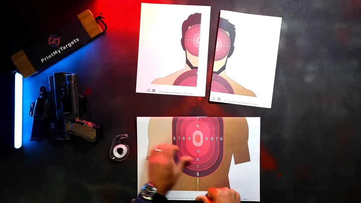 4 Page Target Tutorial - Tape the bottom row